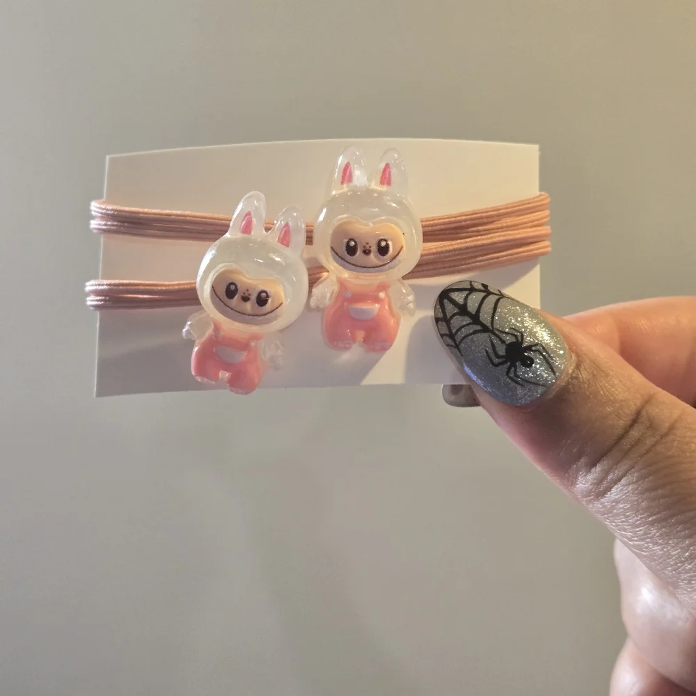 🍒🍒 Cute Charm Labubu Hair Ties Set